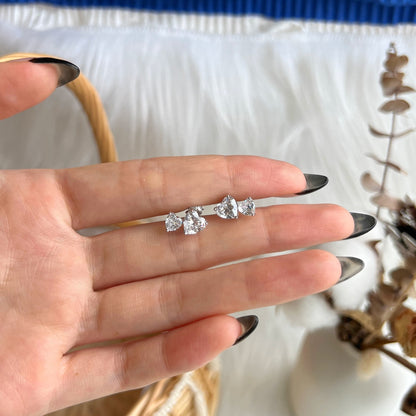 [Royal Jewelry]Double Heart-Shape Classic Princess Style Earrings
