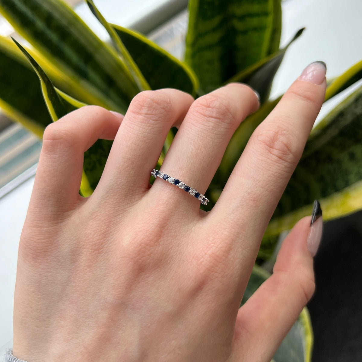 [Royal Jewelry]Exquisite Colorful Round Cut Tennis Ring