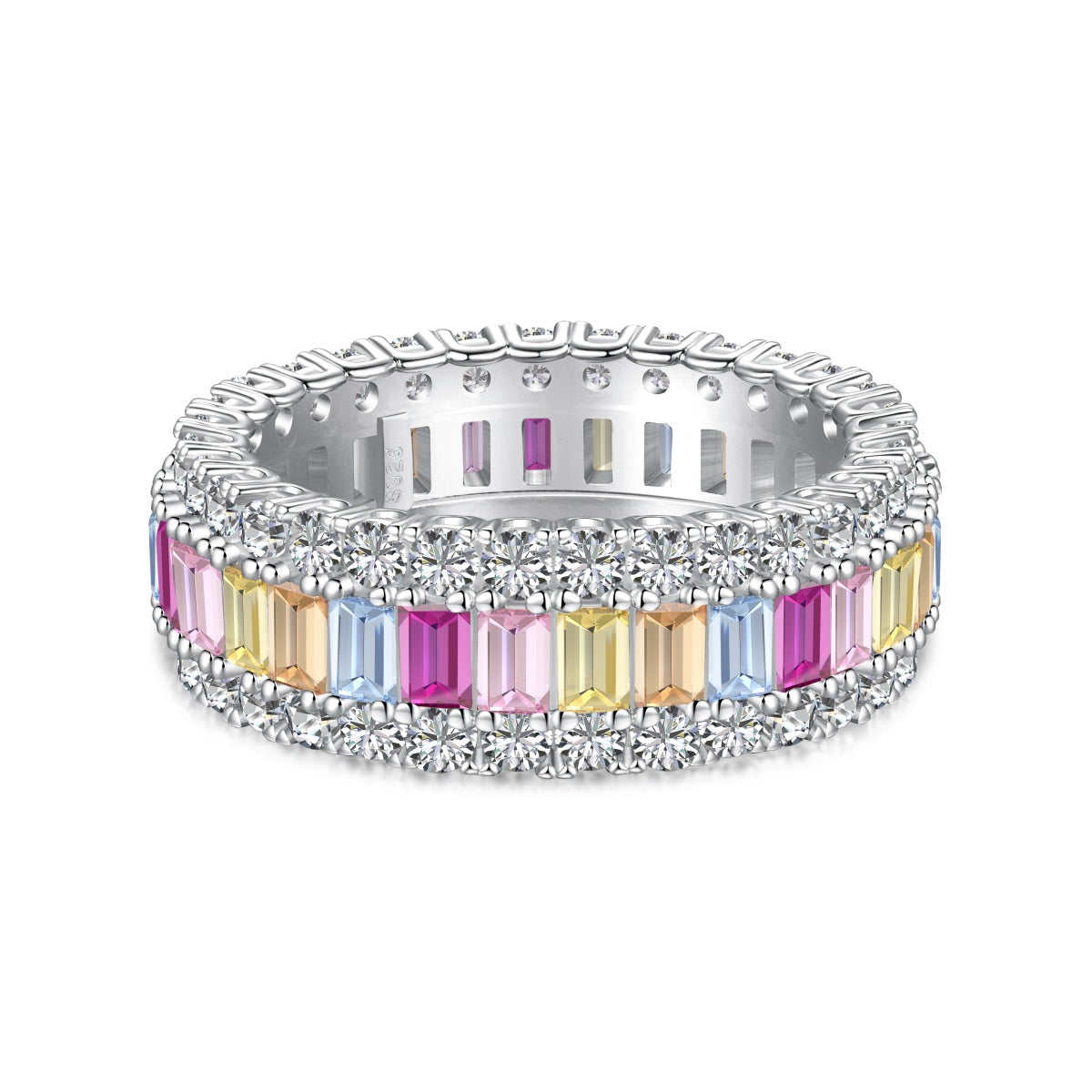 [Royal Jewelry]Dainty Colorful Radiant Cut Daily Ring