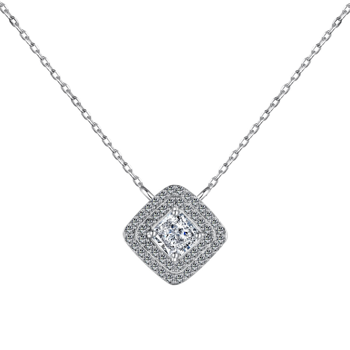 [Royal Jewelry]Sparkling Asscher Cut Necklace