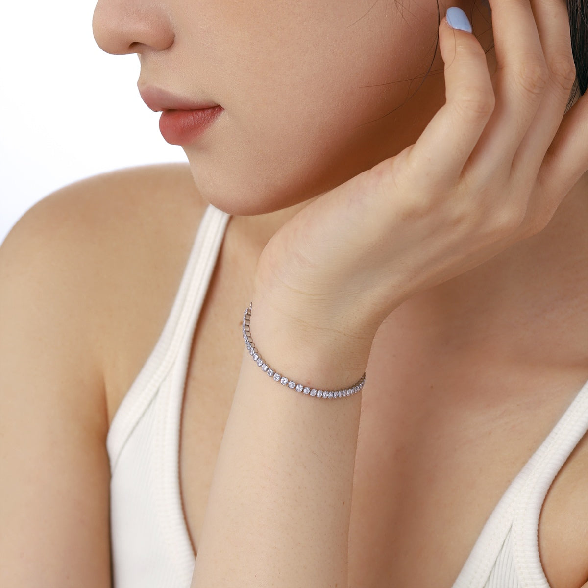 [Royal Jewelry]Dazzling Sparkling Round Cut Daily Bracelet