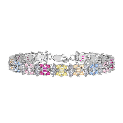 [Royal Jewelry]Delicate Colorful Multi Cut Party Bracelet