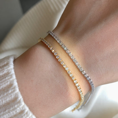 [Royal Jewelry]Radiant Shinning Princess Cut Tennis Bracelet