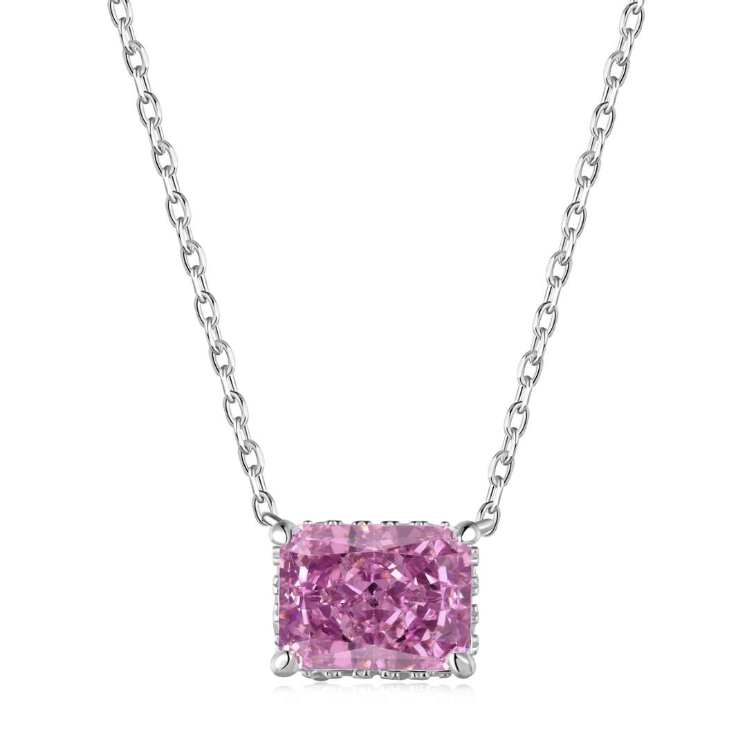 [Royal Jewelry]Luxurious Square Shape Colorful Necalack