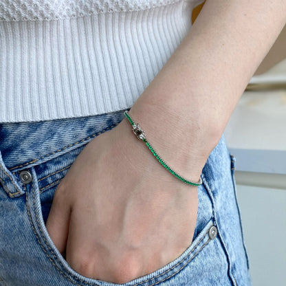 [Royal Jewelry]Dazzling Colorful Round Cut Daily Bracelet