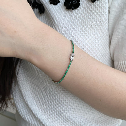 [Royal Jewelry]Dazzling Colorful Round Cut Daily Bracelet