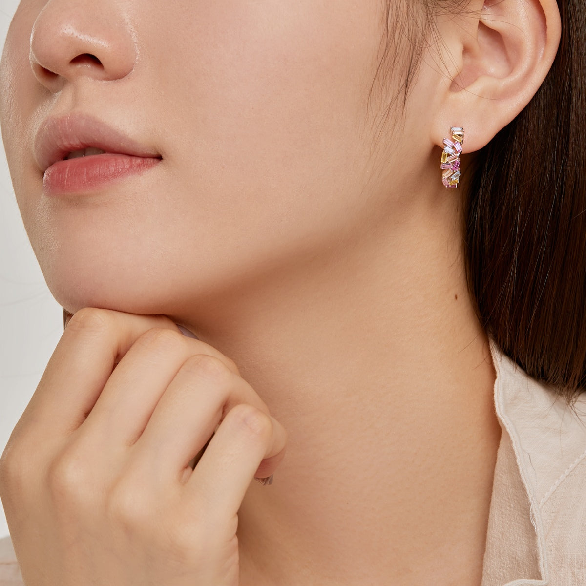 [Royal Jewelry]Dazzling Colorful Emerald Cut Daily Earrings