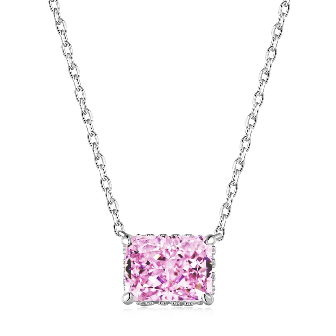 [Royal Jewelry]Luxurious Square Shape Colorful Necalack