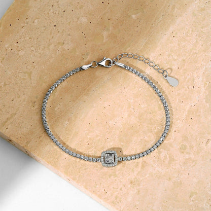 [Royal Jewelry]Luxurious Dazzling Square Shape Banquet Bracelet