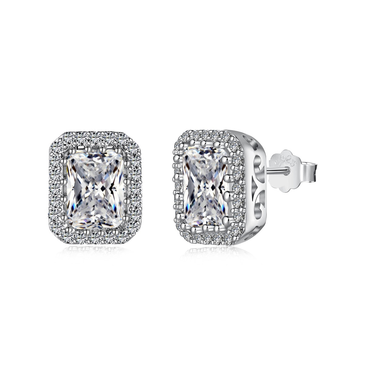 [Royal Jewelry]1.0 Carat Luxurious Dainty Emerald Cut Daily Earrings