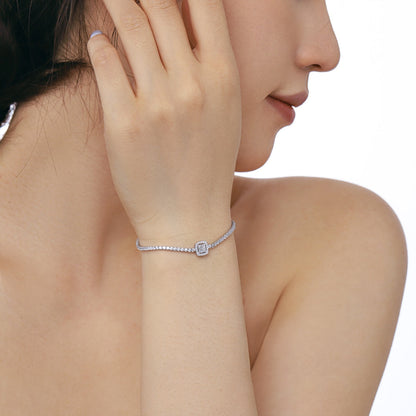 [Royal Jewelry]Luxurious Dazzling Square Shape Banquet Bracelet