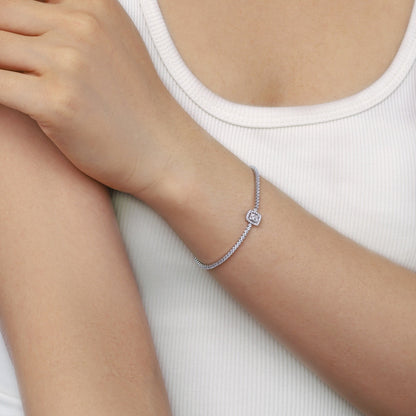 [Royal Jewelry]Luxurious Dazzling Square Shape Banquet Bracelet