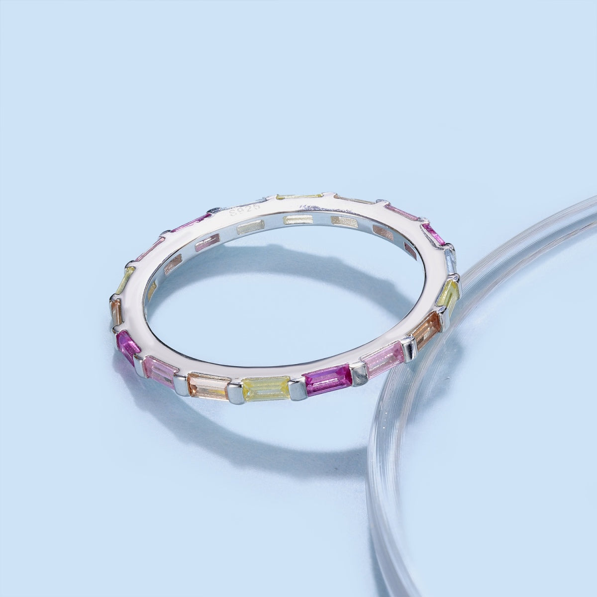 [Royal Jewelry]Exquisite Multicolored Emerald Cut Daily Ring
