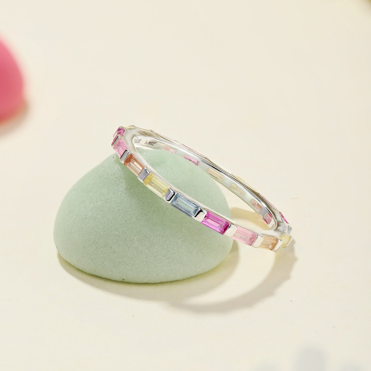 [Royal Jewelry]Exquisite Multicolored Emerald Cut Daily Ring