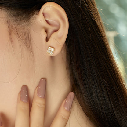 [Royal Jewelry]Four-Leaf Clover Flower Shaped Earrings