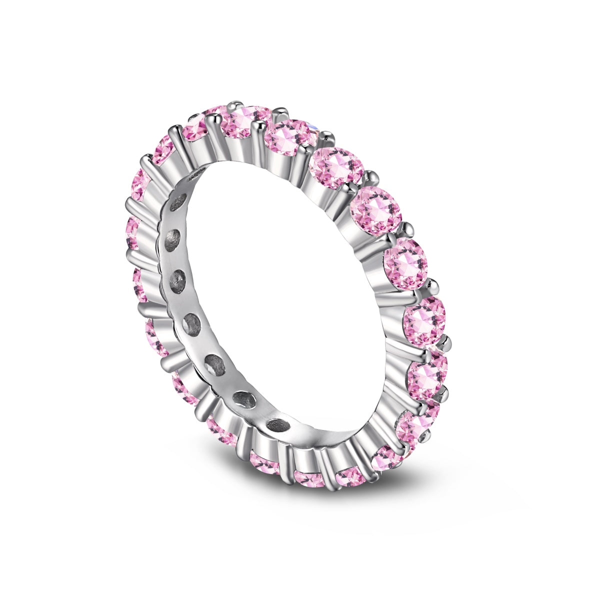 [Royal Jewelry]Sparkling Round Cut Tennis Ring