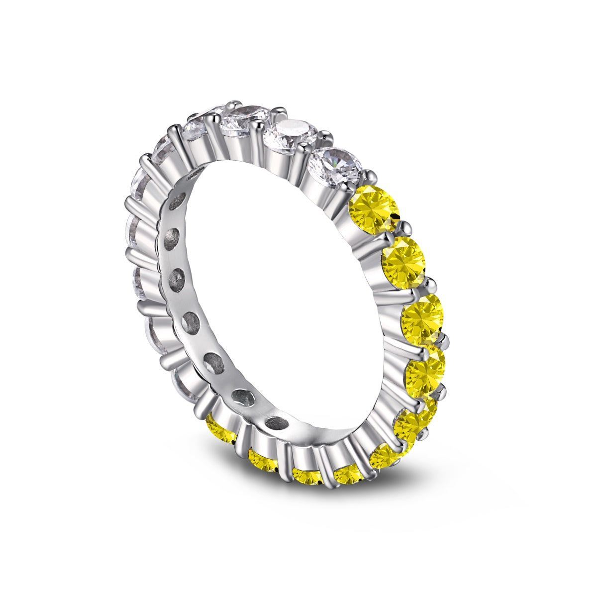 [Royal Jewelry]Sparkling Round Cut Tennis Ring