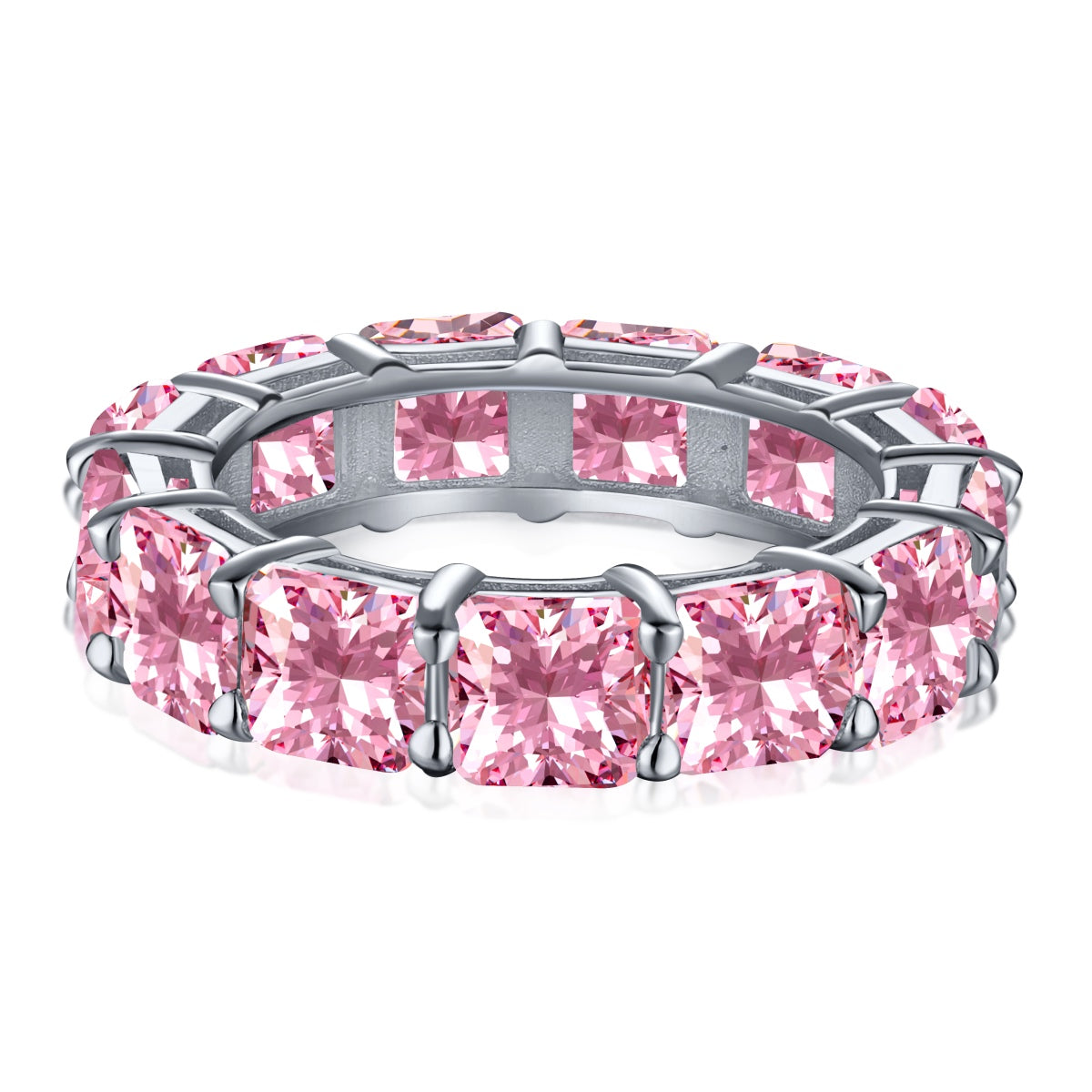[Royal Jewelry]Elegant Princess Cut Tennis Ring