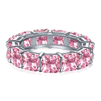 [Royal Jewelry]Elegant Princess Cut Tennis Ring