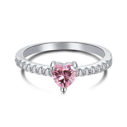 [Royal Jewelry]0.5 Carat CaratEternity Charming Heart Shape Lover Ring