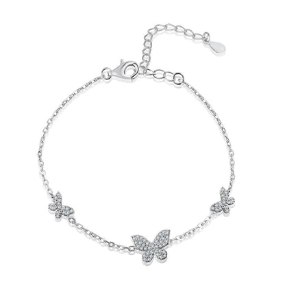 [Royal Jewelry]Delicate Butterfly Pendant Bracelet