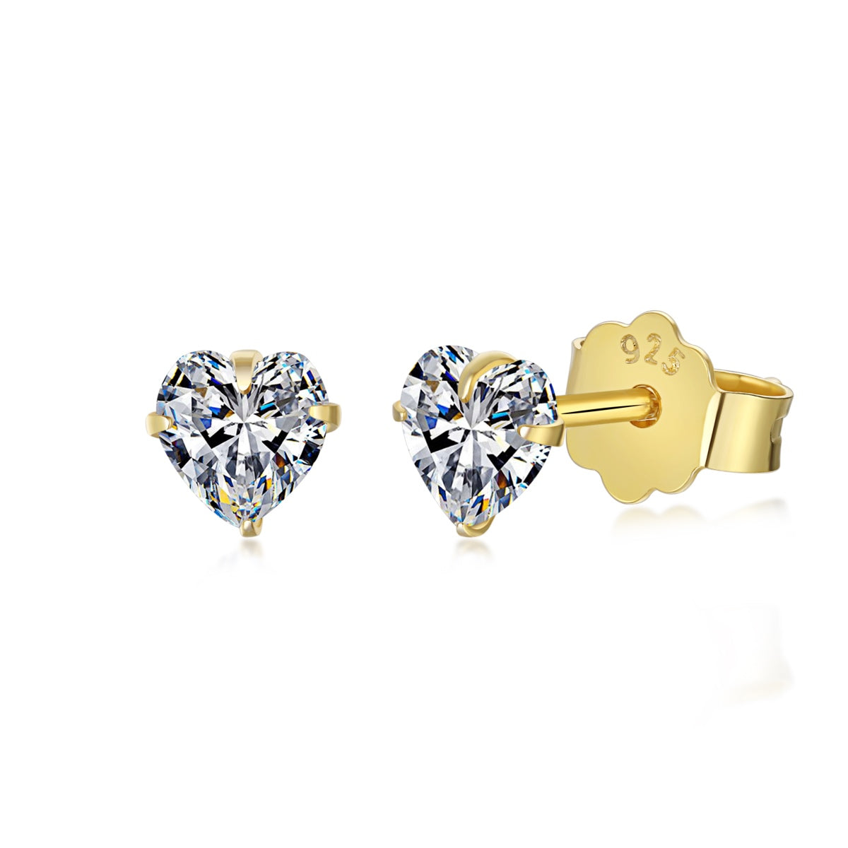 [Royal Jewelry]Sparkling Heart Shaped Simple Earrings