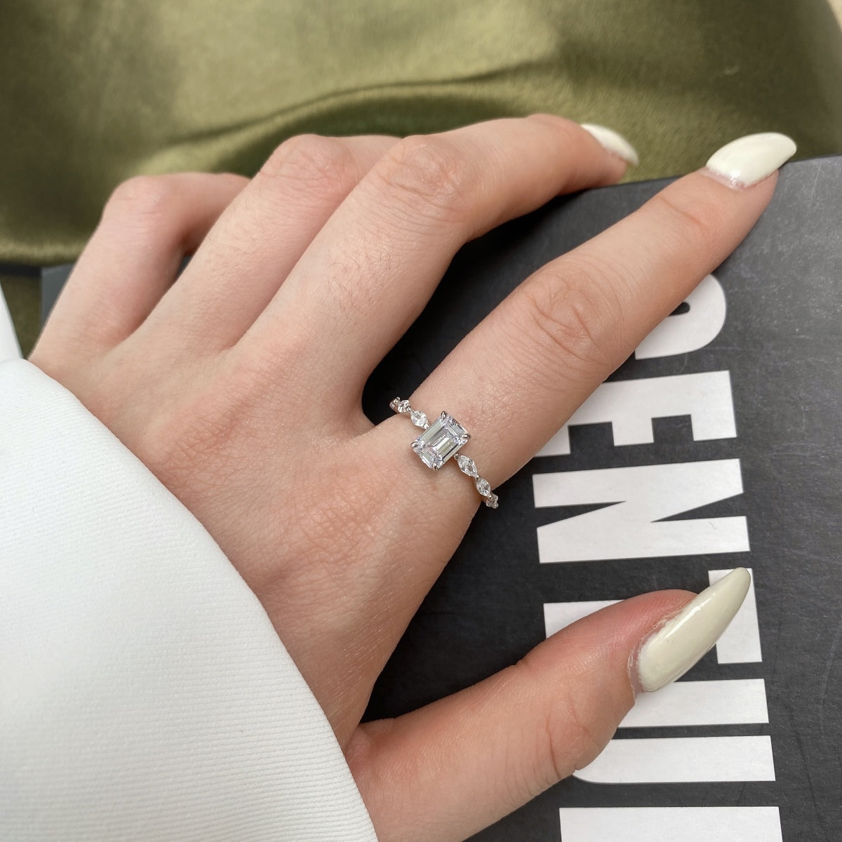 [Royal Jewelry]1.0 Carat Dainty Resplendent Radiant Cut Daily Ring