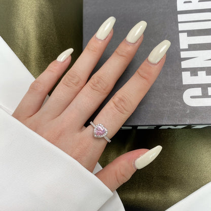 [Royal Jewelry]Eternity Splashy Romantic Heart Shape Lover Ring