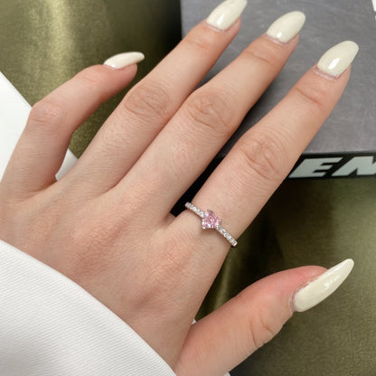 [Royal Jewelry]0.5 Carat CaratEternity Charming Heart Shape Lover Ring
