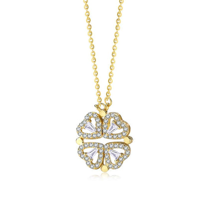 [Royal Jewelry]Ornate Heart Cut Flower Shape Necklace
