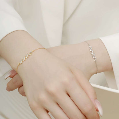 [Royal Jewelry]Elegant Wheat Leaves Shape Bracelet