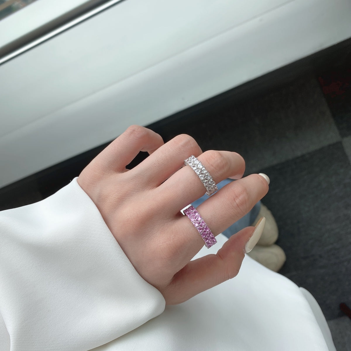 [Royal Jewelry]Sparkling Full Heart Ring