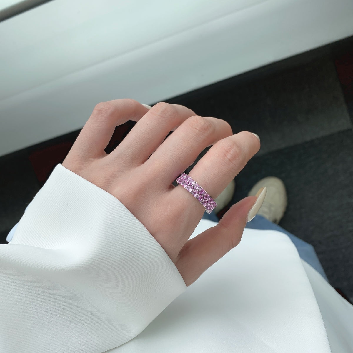 [Royal Jewelry]Sparkling Full Heart Ring
