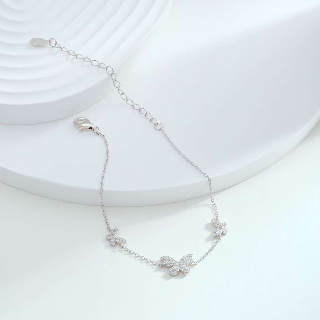 [Royal Jewelry]Delicate Butterfly Pendant Bracelet