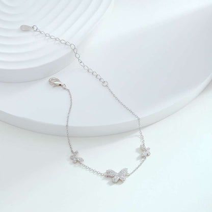 [Royal Jewelry]Delicate Butterfly Pendant Bracelet
