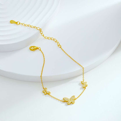 [Royal Jewelry]Delicate Butterfly Pendant Bracelet