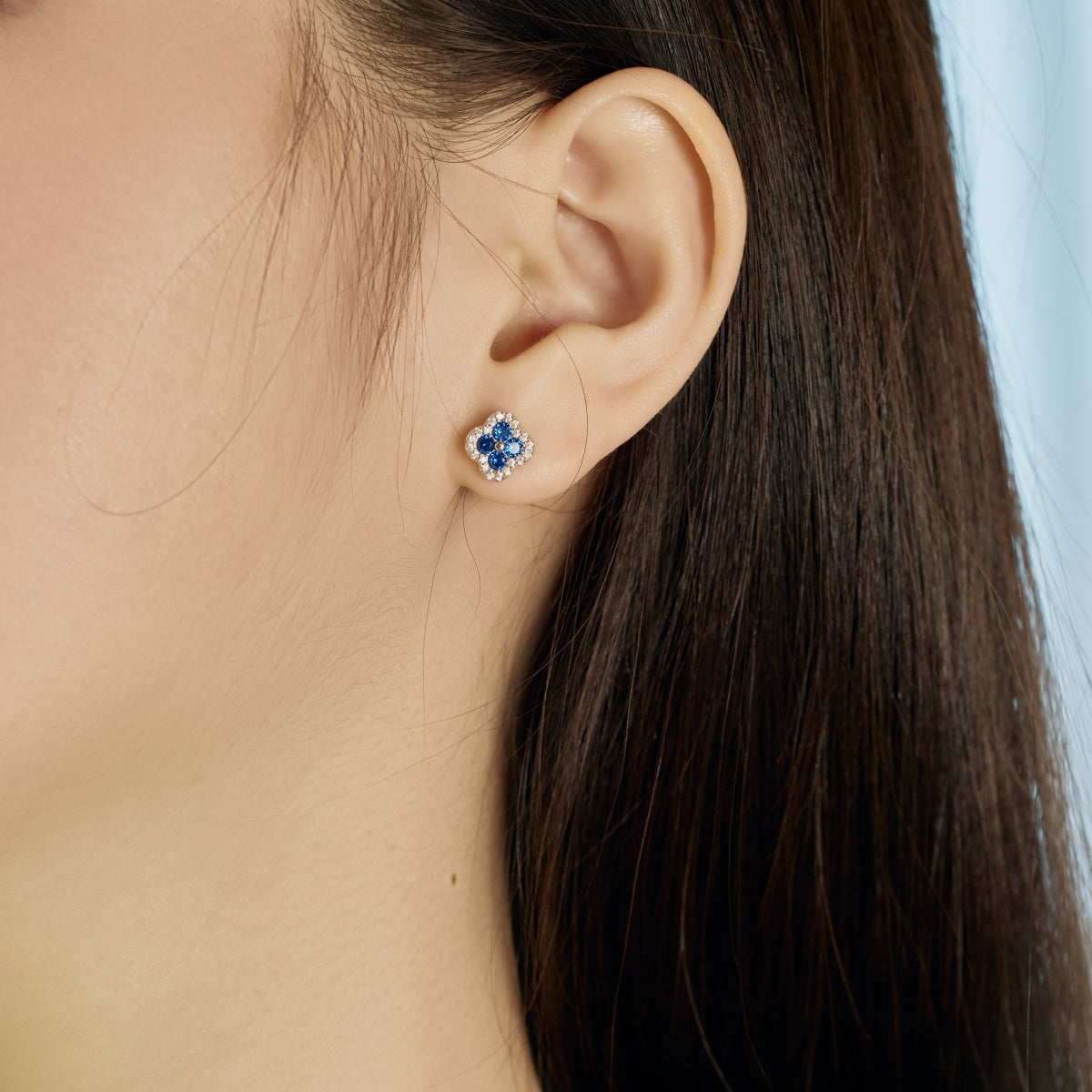 [Royal Jewelry]Four-Leaf Clover Flower Shaped Earrings