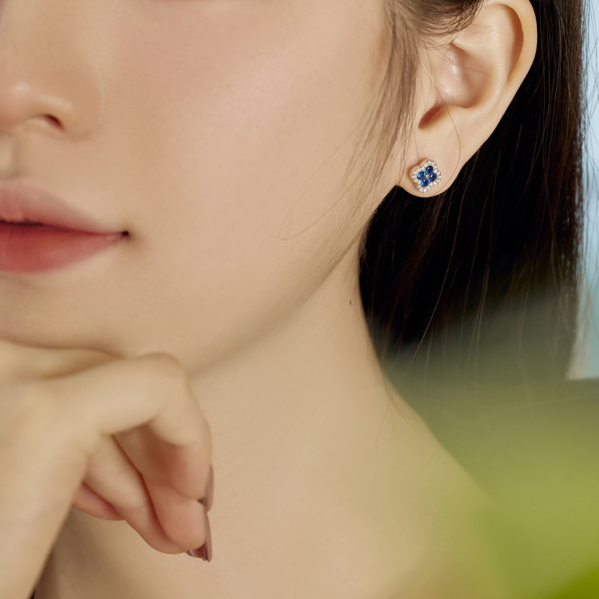 [Royal Jewelry]Four-Leaf Clover Flower Shaped Earrings
