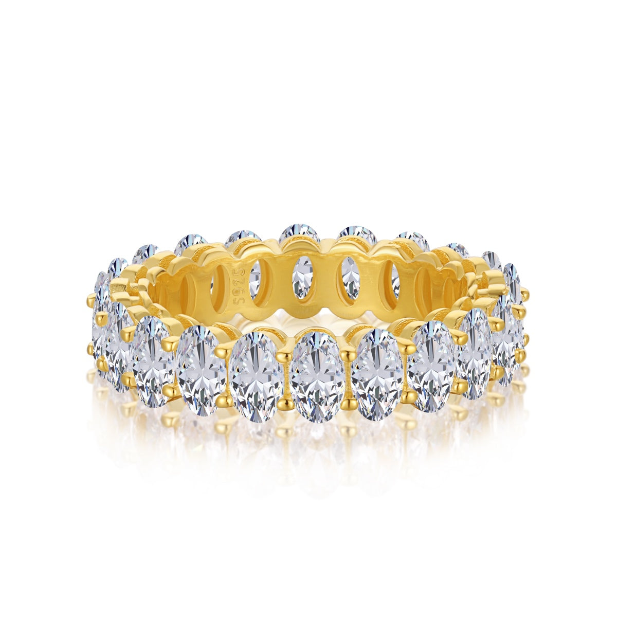 [Royal Jewelry]Ornate Oval Cut Tennis Ring