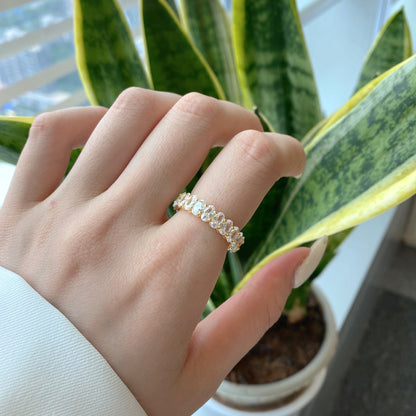 [Royal Jewelry]Ornate Oval Cut Tennis Ring