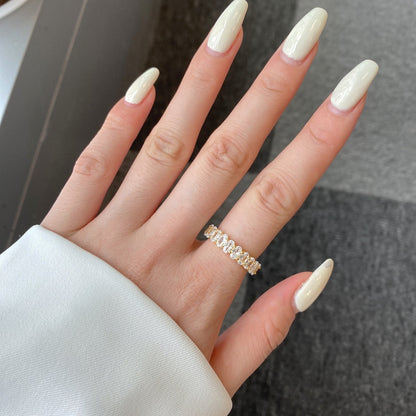 [Royal Jewelry]Ornate Oval Cut Tennis Ring