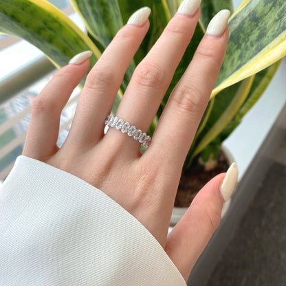 [Royal Jewelry]Ornate Oval Cut Tennis Ring