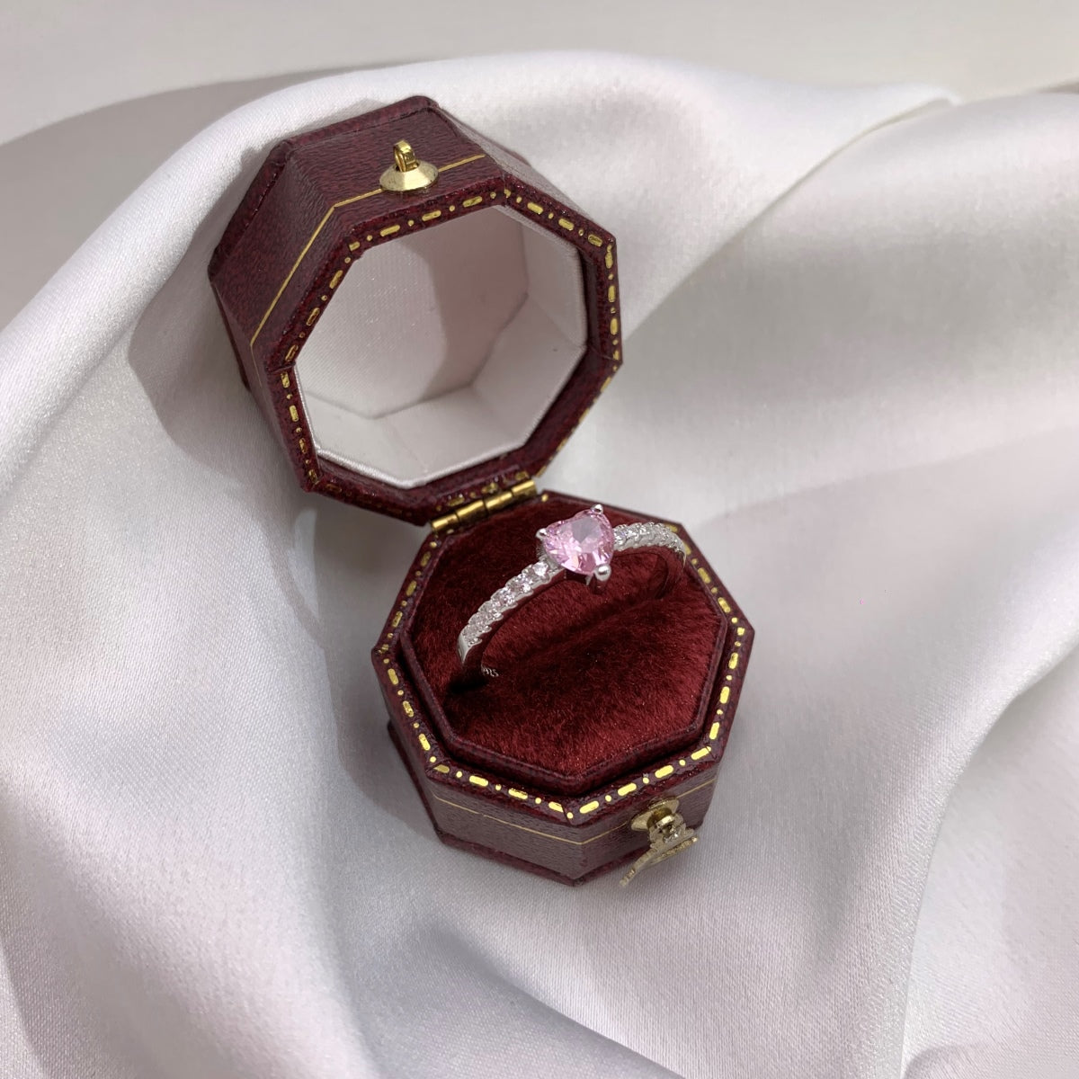 [Royal Jewelry]0.5 Carat CaratEternity Charming Heart Shape Lover Ring