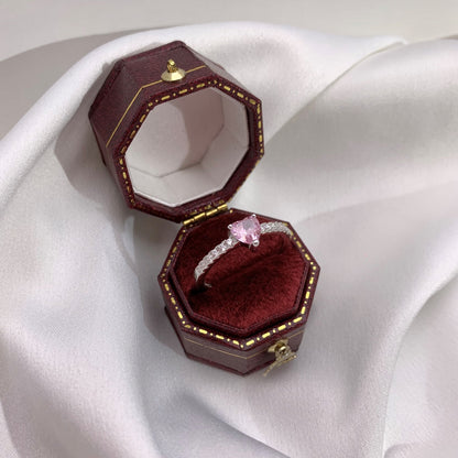 [Royal Jewelry]0.5 Carat CaratEternity Charming Heart Shape Lover Ring