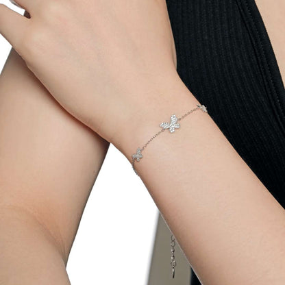 [Royal Jewelry]Delicate Butterfly Pendant Bracelet