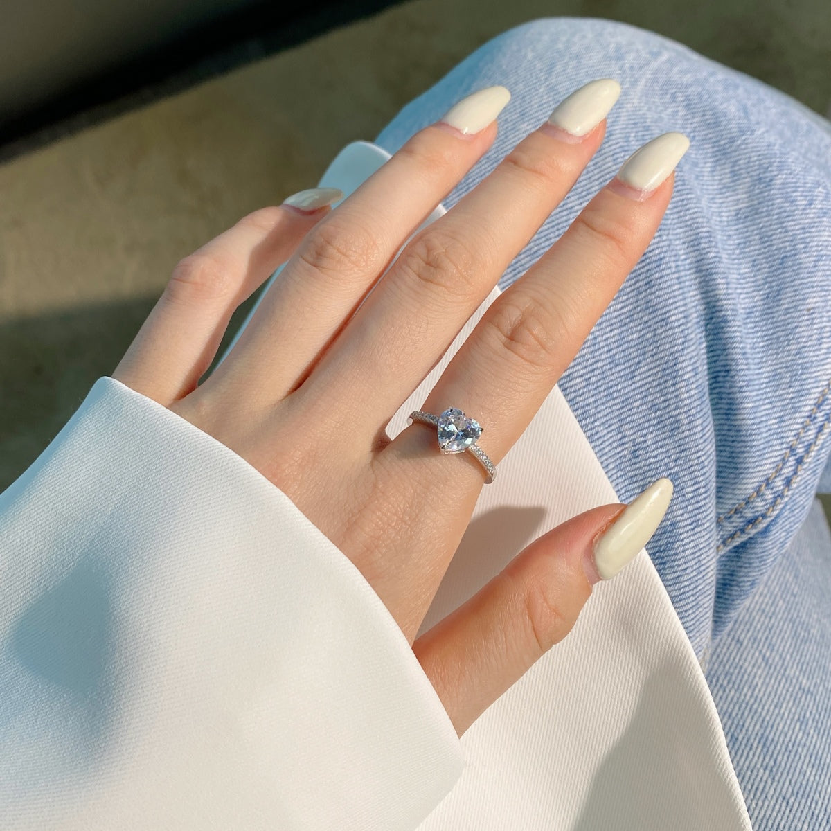 [Royal Jewelry]2.0 Carat Dazzling Lustrous Heart Cut Lover Ring