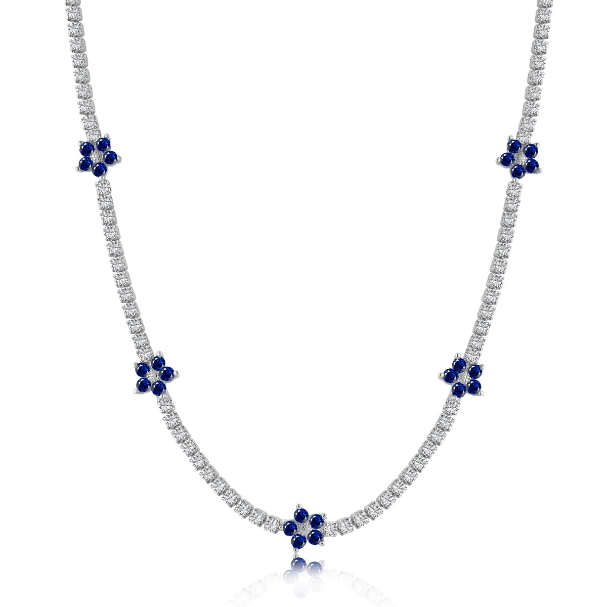 [Royal Jewelry]Luxurious Colorful Flower Tennis Necklace