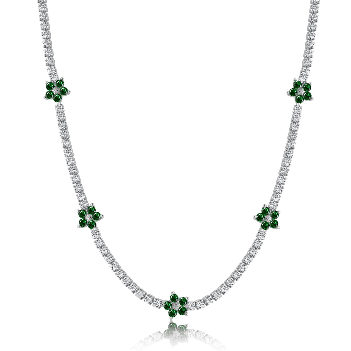 [Royal Jewelry]Luxurious Colorful Flower Tennis Necklace
