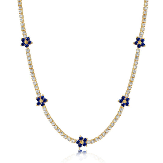 [Royal Jewelry]Luxurious Colorful Flower Tennis Necklace
