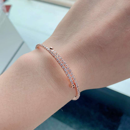 [Royal Jewelry]Row of Diamonds Round Fashion Bracelet